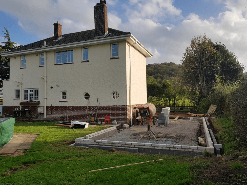 2 storey extension foundations just started