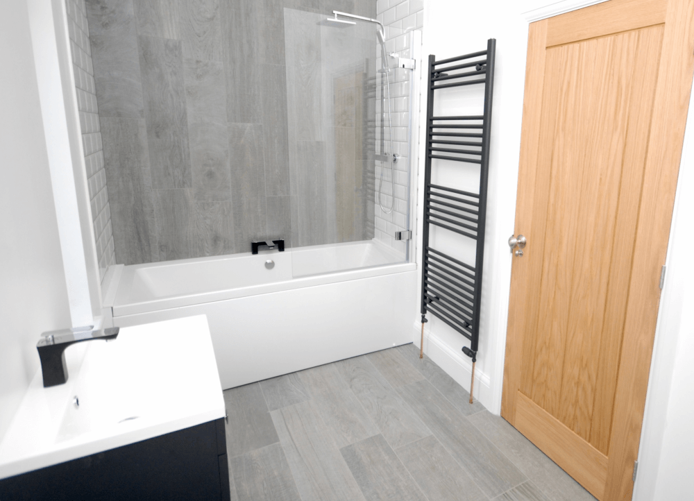 New Build house at Westbury - Bathroom with towel heater